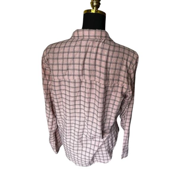 Hollister Women’s Pink & Gray Oversized Plaid Flannel Size Large - Picture 3 of 4